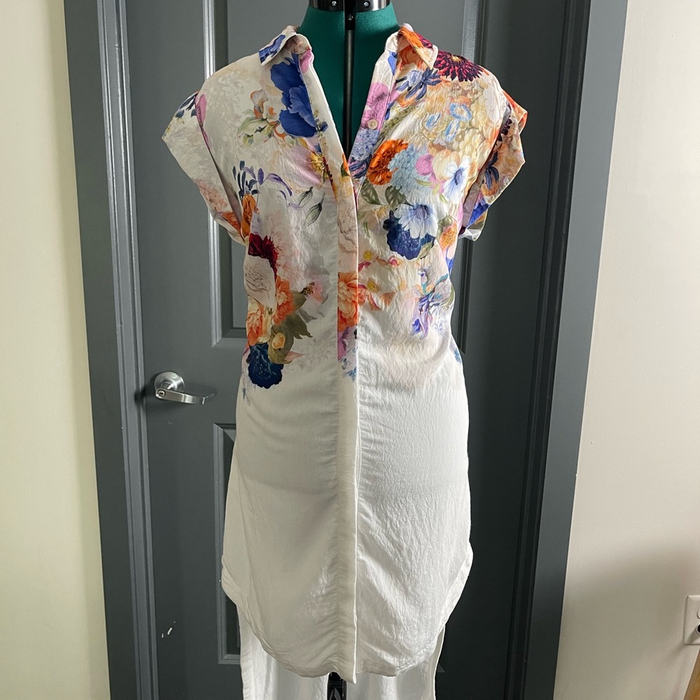 Anthropologie Floral High Low Dress - Multicolor